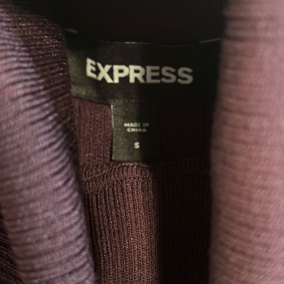Express Purple Turtleneck Sweater with Shoulder Pad Feature - Picture 4 of 6